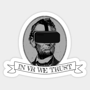 Funny Virtual Reality Player's Cool Abraham Lincoln VR Parody Sticker